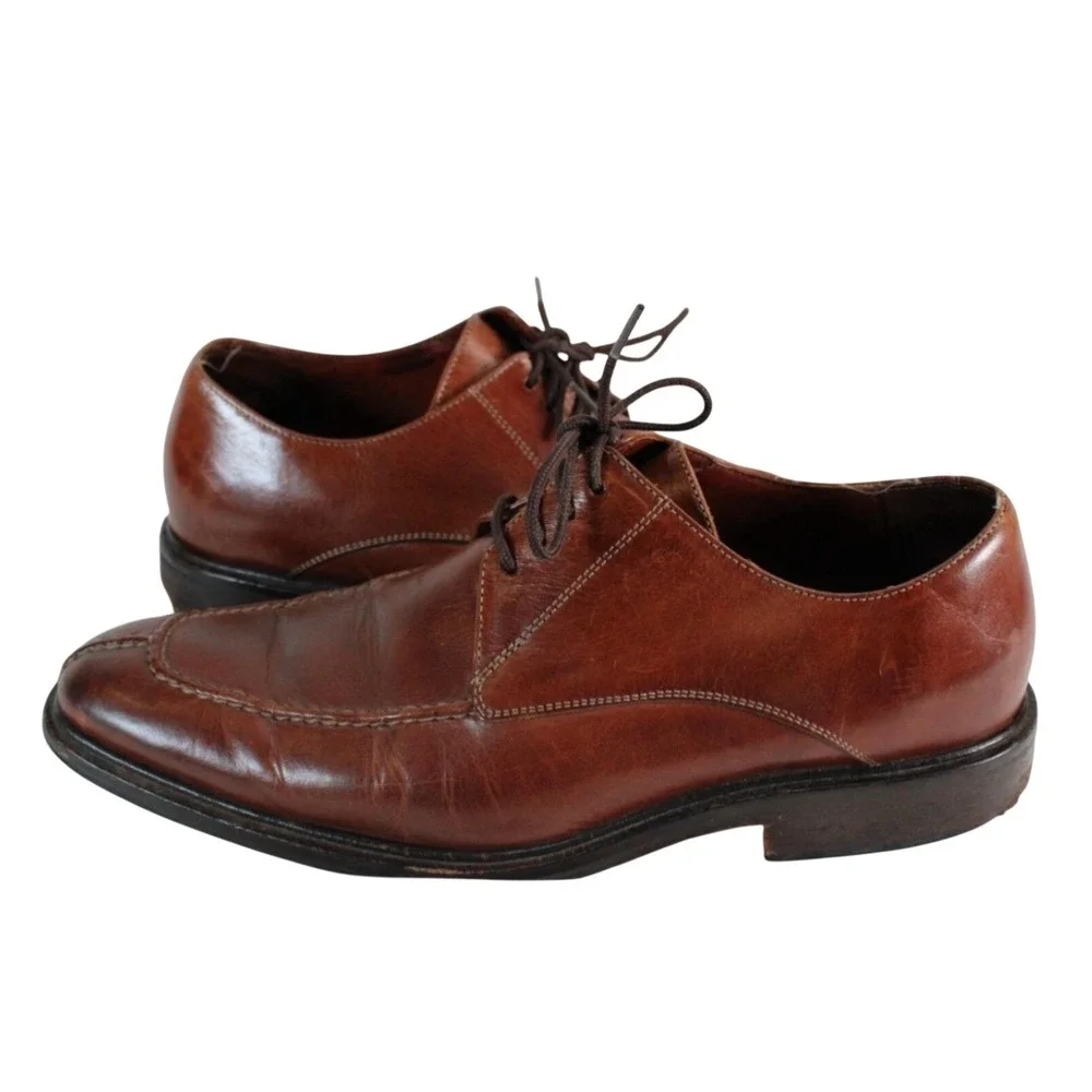 Cole Haan Mens Brown Leather Moc‎ Toe Derby Shoes N Air 9 M 762785